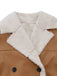 Manteau long à revers en fausse polaire sherpa contrastée des années 1940