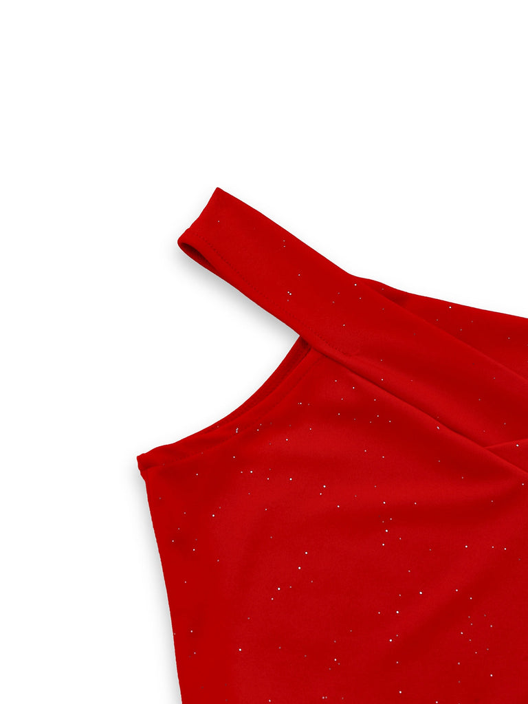 Robe sirène à épaules dénudées et paillettes des années 1930
