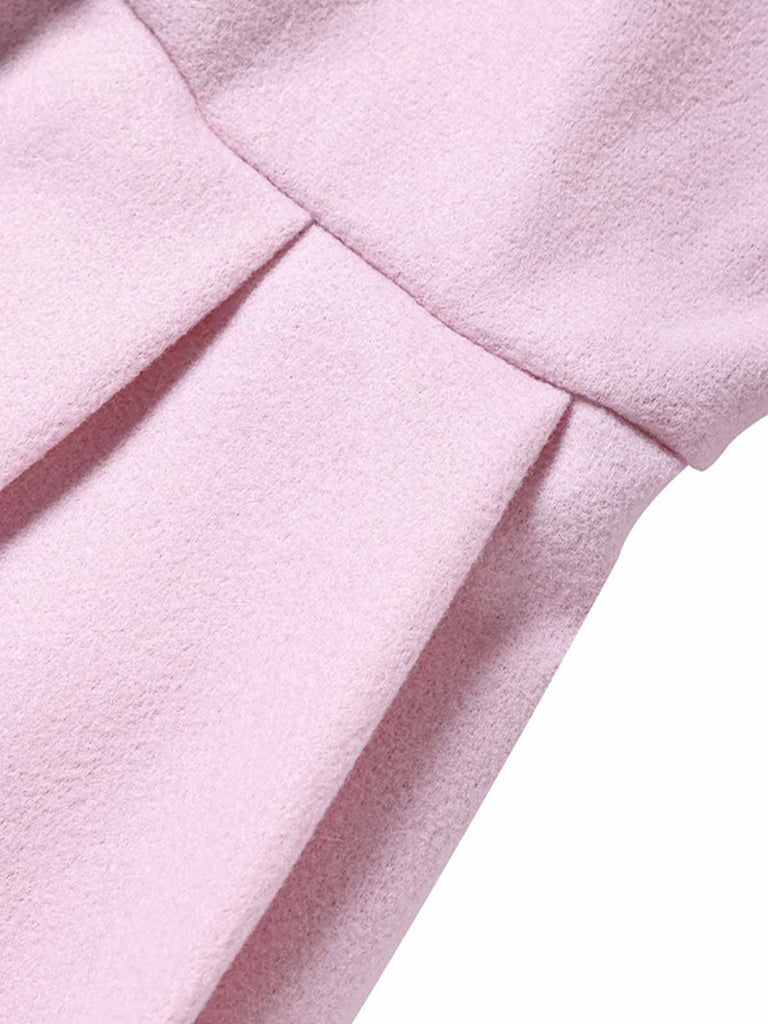 [Prévente] Manteau marron à capuche boutonné en fausse laine années 1950