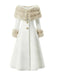 Manteau à col en fourrure multicouche crème années 1950