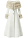 Manteau col en fourrure multicouche rose années 1950
