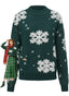 Pull à col roulé en polaire à motif flocon de neige années 1940