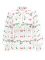 Chemisier blanche guirlandes lumineuses de Noël col noué années 1950