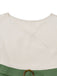 Robe plissée beige et verte en maille épaules dénudées années 50