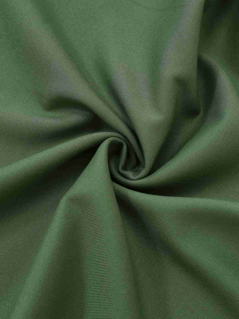 Robe plissée beige et verte en maille épaules dénudées années 50