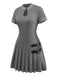 Robe plissée en cuir tricoté gris des années 1970
