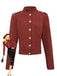 Veste courte en daim marron col montant des années 1980