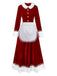 Ensemble robe en velours rouge pour Mme Claus des années 1930