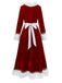Ensemble robe en velours rouge pour Mme Claus des années 1930