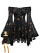 Robe à épaules dénudées manches cloche motif étoile lune et soleil années 80