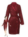 Veste longue pailleté col revers à nouer ceinturée années 1960