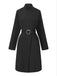 Robe unie col roulé et ceinture style avec poche années 1940