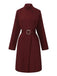 Robe unie col roulé et ceinture style avec poche années 1940