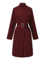 Robe unie col roulé et ceinture style avec poche années 1940