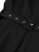 Robe trapèze noire unie col revers en forme de rose 3D des années 1950