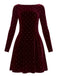 Robe de soirée cintrée en velours et strass années 1980