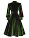 Robe rouge en velours perlé et col en V années 1950