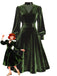 Robe rouge en velours perlé et col en V années 1950