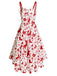 Robe de Noël tartan à ourlet asymétrique bordé de fourrure des années 1950