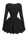 Robe patineuse noire nœuds papillon manches fines années 70
