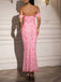 Robe Bodycon Épaules Dénudées Fleurs Maille Ruchée Années 80