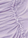 Robe asymétrique violette à volants et à une épaule en maille années 70