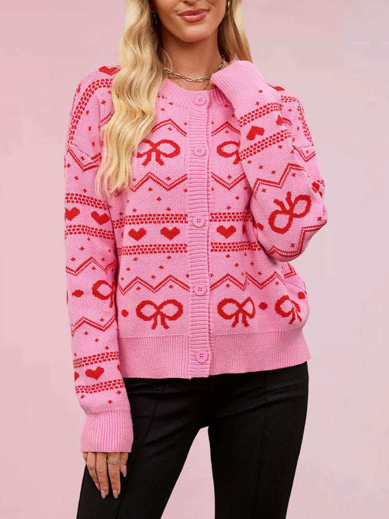 Gilet tricoté motif cœur pour la Saint-Valentin années 1950