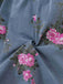 Combishort Bleue Jean Fleurs Bretelles Larges Années 1960