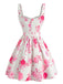 Robe mini sans manches col carré rose 1950s