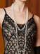 Robe de soirée longue en résille à sequins noirs style Gatsby années 1920