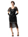 Robe Charleston à paillettes franges et perles des années 1920