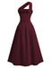 Robe cache-cœur asymétrique épaule et froncée la taille années 1930