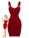 Robe courte rouge velours corset années 1980s