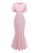 Ajouré à Carreaux Robe Sirène Années 1930 2