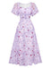 Robe jaune mousseline à manches papillon années 1930