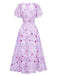 Robe jaune mousseline à manches papillon années 1930