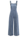 Salopette en jean bleu large effilochée années 1970