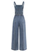 Salopette en jean bleu large effilochée années 1970