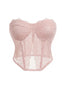 Haut bandeau uni en dentelle rose foncé années 80