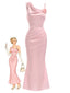 Robe Rose à Pois Satin Sirène Années 1930