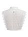 Haut Sans Manches Floral Dentelle Col Montant Blanc Années 1950 2