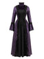 Robe Longue Gothique Victorienne Manches Cloche Floral Années 1930