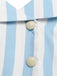 Robe Sans Manches Revers Rayée Bleu Clair Années 1950