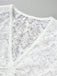 Top Court Froncé en Dentelle à Col V Transparent Blanc Années 1950