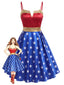 Robe Wonder Woman Imprimé Étoile Années 1950
