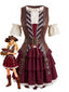 Ensemble de costume pirate somalienne superposé corset lacets années 1980