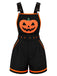 Salopette noir Halloween à citrouilles et poches Années 1960