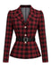 [Prévente] Vest Tartan Rouge Col Tailleur années 1950