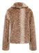 Veste courte marron en fausse fourrure à imprimé cerfs Années 1950