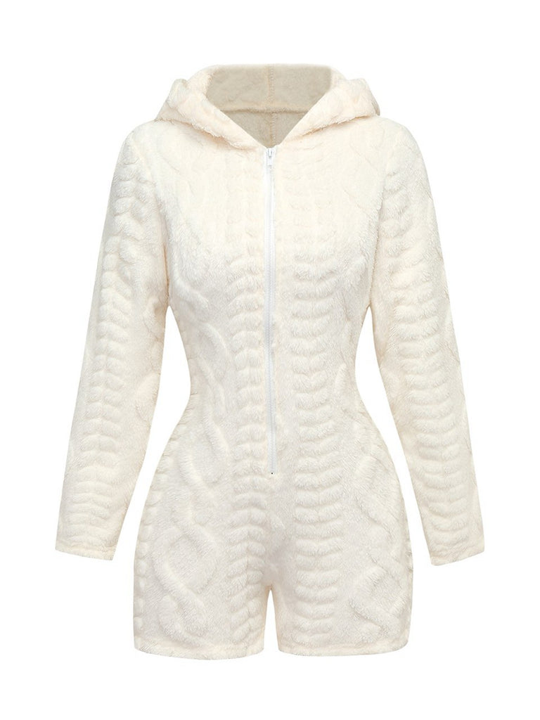 Combinaison capuche polaire brodée d’un ours peluche années 1980